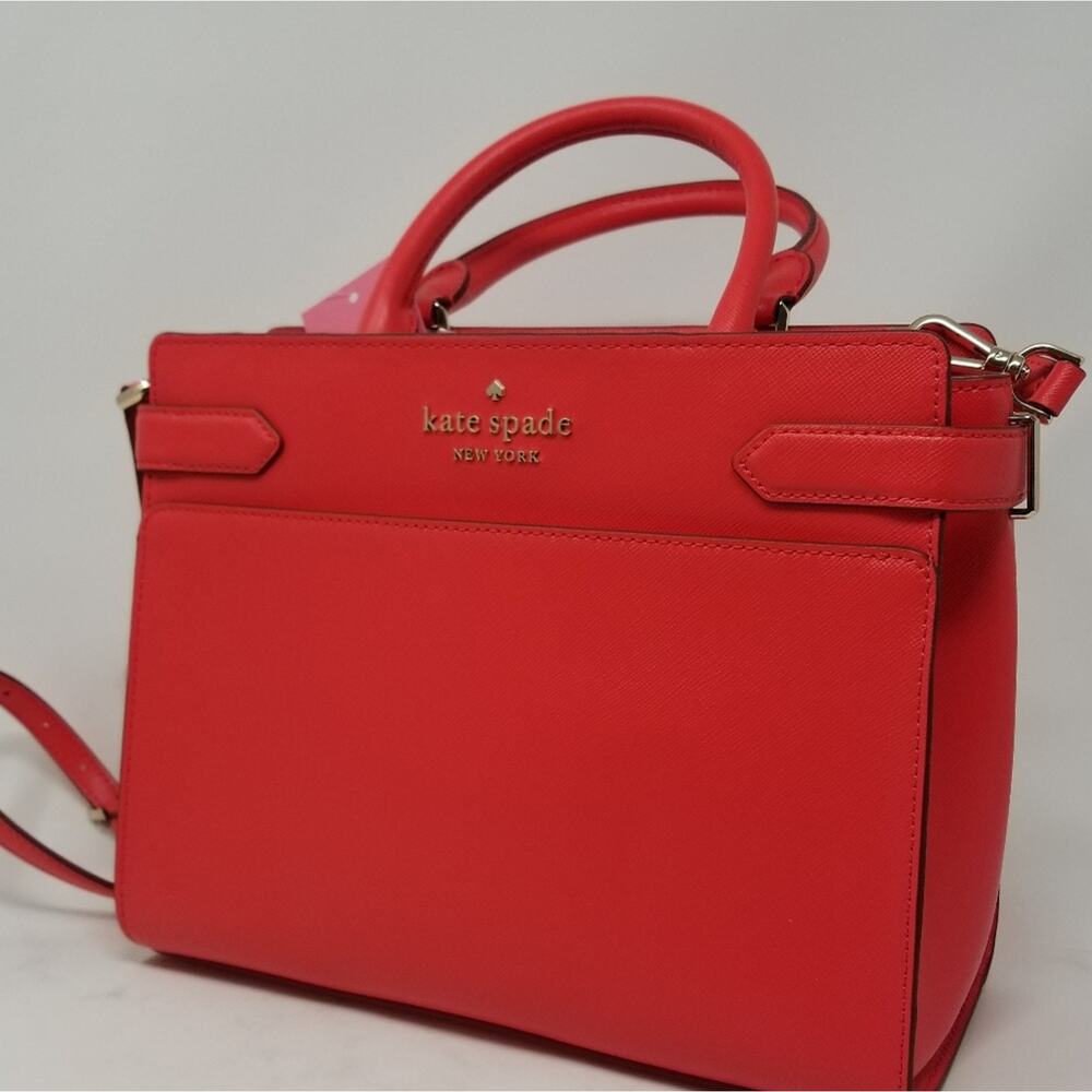 Kate Spade NEW Red Medium Satchel Handbag Zipper Closer‎ Comfortable Women's Bag